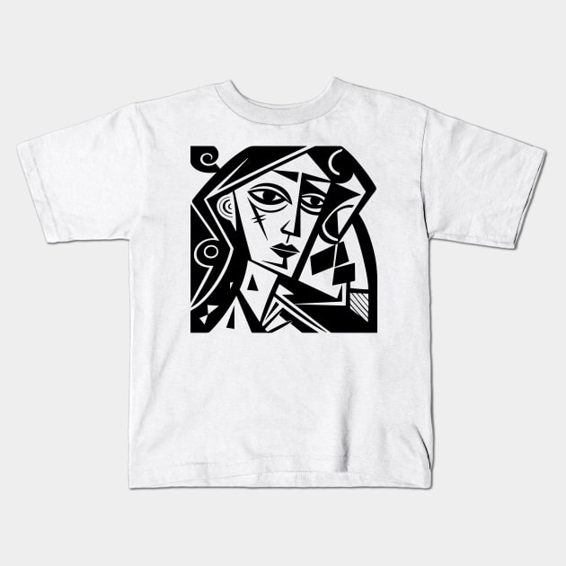 Cubist Witch Kids T-Shirt by n23tees